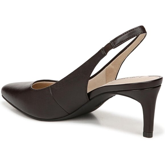 LifeStride Womens Dark Chocolate Polyurethane (PU) Slingback Kitten Heel Pump - Picture 8 of 9